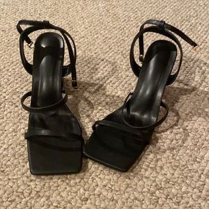 Black heels with squared toe